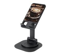 DUWAA Caffè caldo con stampa chicco di caffè 360 ° supporto per telefono cellulare, supporto per telefono cellulare regolabile, supporto per telefono portatile pieghevole