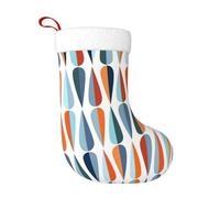 DUWAA Calze di Natale moderne retrò di metà secolo con stampa a forma di goccia, 45,7 cm, morbide calze di Natale, per albero di Natale vacanza camino