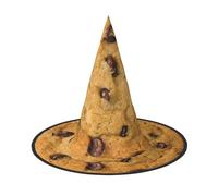 DUWAA Cappelli da strega con stampa di biscotti al cioccolato, accessori per costumi, decorazioni per casa, cortile, portico, 3 pezzi