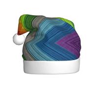 DUWAA Cappelli di Natale della stampa della striscia di colore dell'arcobaleno per l'adulto, cappello di Babbo Natale unisex, cappello di Natale di comfort per la festa di Capodanno