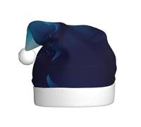 DUWAA Cappelli per feste di Natale in morbido peluche con stampa a sirena, colore blu, cappello da festa, Gorros De Navidad Adultos, per Capodanno
