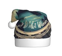 DUWAA Cappello da Babbo Natale in morbido peluche con stampa con scritta in inglese "Not All Who Wander Are Lost 1", per feste di Natale e Capodanno