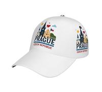 DUWAA Cappello da baseball con stampa della Repubblica Ceca di Praga, cappello da golf da corsa all'aperto, cappello regolabile per papà, visiere per uomo e donna, nero