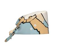 DUWAA Cappello da chef con stampa mappa della Turchia per uomo e donna, traspirante, cappello da chef con cinghie regolabili, cuffia da doccia nera