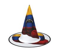 DUWAA Cappello da strega colorato con stampa di bandiera, cappello da strega, cappello da strega, per Halloween, da donna, adulto, da mago, da uomo, accessorio per cosplay, feste, 1 pezzo
