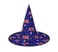 DUWAA Cappello da strega con bandiera australiana, cappello da strega, cappello da strega per Halloween, da donna, adulto, costume da mago, accessorio per cosplay, feste, 1 pezzo