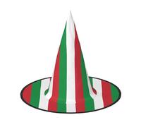 DUWAA Cappello da strega con bandiera italiana, cappello da strega, cappello da strega per Halloween, da donna, adulto, costume da mago, accessorio per cosplay, feste, 1 pezzo