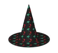 DUWAA Cappello da strega con mappa dell'Italia e città contrassegnate, cappello da strega, cappello da strega, cappello da strega per Halloween, donna, adulto, uomo, costume da strega, accessorio per