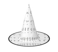 DUWAA Cappello da strega con scritta in lingua dell'alfabeto, cappello da strega, cappello da strega per Halloween, donna, adulto, costume da mago, accessorio per cosplay, feste, 1 pezzo