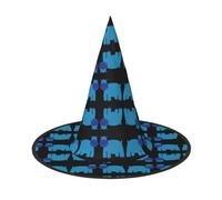 DUWAA Cappello da strega con stampa ippopotamo, cappello da strega, cappello da strega per Halloween, da donna, adulto, accessorio per cosplay, feste, 1 pezzo