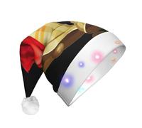 DUWAA Cappello di Babbo Natale con stampa di campane di Natale, cappelli di Natale divertenti per adulti accessori per feste di Capodanno