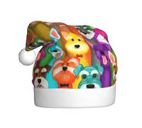 DUWAA Cappello di Babbo Natale con stampa di cani Schnauzer a olio, per adulti, divertente cappello per feste di Natale, per feste di Capodanno