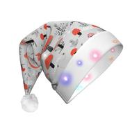 DUWAA Cappello di Babbo Natale della peluche della stampa dei funghi del fumetto, cappelli divertenti di Natale per gli adulti accessori del partito di Capodanno di Natale