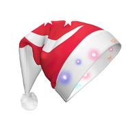DUWAA Cappello di Babbo Natale della peluche della stampa della bandiera di Singapore, cappelli divertenti di Natale per gli adulti accessori del partito di Capodanno di Natale
