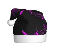 DUWAA Cappello di Babbo Natale viola e nero con stampa a farfalla per adulti, divertente cappello per feste di Natale, per feste di Capodanno