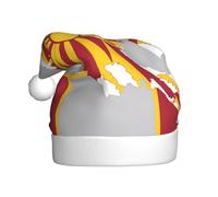 DUWAA Cappello natalizio con bandiera della Macedonia del Nord Map02, divertente cappello di Babbo Natale per adulti, novità per feste di Capodanno