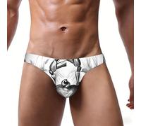 DUWAA Cartoon Crab 1 Stampa Uomini Supporto Bikini Intimo, S-4XL Traspirante Morbido Stretch Allenamento Slip Cintura Larga, Nero , 4XL