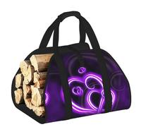 DUWAA Cestini in legno viola con stampa amore con manico grande per caminetto resistente all'usura borse da picnic cestino