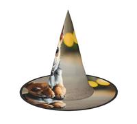 DUWAA Chihuahua Dog 1 Stampa Stampa Halloween Cappelli Strega Appeso Accessori Costumi, Decorazioni per casa, cortile, portico - 3 pezzi