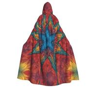 DUWAA Colorful Star 1 Stampa Adulto Halloween Mantello con Cappuccio Lunghezza Intera Unisex Mantello per Uomo Donna, Per Halloween Cosplay