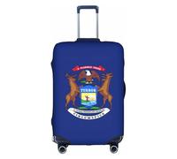 DUWAA Copertura elastica per valigie con stampa bandiera dello stato del Michigan, adatta per valigie da 45-81 cm, accessori da viaggio, bianco, X-Large