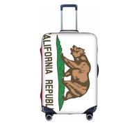 DUWAA Copertura elastica per valigie con stampa bandiera dello Stato della California, adatta per valigie da 45-81 cm, accessori da viaggio, bianco, Large