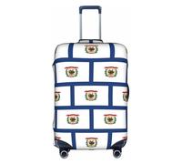 DUWAA Copertura per bagagli da viaggio con stampa della bandiera del West Virginia dello Stato, impermeabile e antipolvere, protezione elastica per bagagli, bianco, X-Large