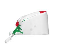 DUWAA Cuffia per capelli con stampa bandiera del Libano, per uomo e donna, traspirante, cappello da chef con cinghie regolabili, cuffia da doccia nera