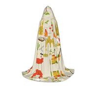 DUWAA Cultura europea Simboli Stampa Halloween Costume Vestiti Halloween Costume Medievale Mantello Per Le Donne Degli Uomini Rinascimento Con Cappuccio Mantello