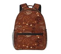 DUWAA Cups And Beans - Borsa a tracolla con stampa di curve e vortici, 1 grande, 1 frontale e 2 tasche laterali, zaino per libri impermeabile per adulti
