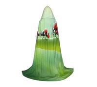 DUWAA Divertente mantello con cappuccio per Halloween con stampa coccinella, stile medievale, per feste di Natale, cosplay e costumi in maschera