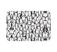 DUWAA Elegante zerbino con stampa di una folla di pinguini, per interni ed esterni, con retro in gomma antiscivolo, decorativo per l'ingresso anteriore della casa