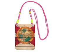 DUWAA Florida Flag Wood Grain Print Small Crossbody Bags per le donne Trendy, borsa per telefono con tracolla regolabile, per escursioni e viaggi, Fucusia, Taglia unica