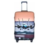 DUWAA Fly Airplane Print - Copertura elastica per valigia, adatta per valigie da 45-81 cm, accessori da viaggio, bianco, Large