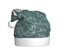 DUWAA Formule Forme Teoria Lezione di Matematica Parola Stampa Parola Cappello di Natale per Adulto, Cappello di Babbo Natale Unisex, Comodo Cappello di Natale per Capodanno Festa