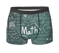 DUWAA Formule Forme Teoria Lezione di Matematica Stampa Parola Intimo Uomini Boxer Slip Biancheria Intima Traspirante Traspirante per Uomo Uso quotidiano, Nero , XL