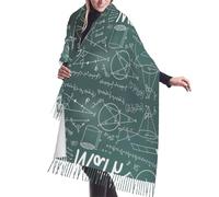 DUWAA Formule Forme Teoria Lezione di Matematica Stampa Parola Sciarpa Invernale Per Le Donne Scialle Cashmere Feel Nappa Plaid Grandi Sciarpe Oversize Avvolgimenti