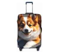 DUWAA Funny Corgi Butt Brown Print Bagagli Elastico Valigie Copertura Protettiva Adatto 45-81 Pollici Valigia Accessori Da Viaggio, bianco, Large