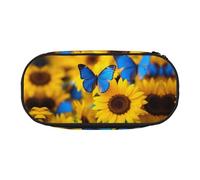 DUWAA Girasoli gialli con farfalle blu1 stampa funzionale astuccio per cancelleria portatile astuccio portamatite astuccio leggero