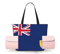 DUWAA Grande borsa da lavoro con stampa bandiera delle Isole Turks e Caicos con supporto per tappetino da yoga, tasca di grandi dimensioni per tutti i giorni per yoga palestra