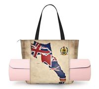 DUWAA Grande borsa da lavoro con stampa della bandiera delle Isole Cayman Map01, con supporto per tappetino da yoga, tasca di grandi dimensioni, borsa per tutti i giorni, per yoga e palestra