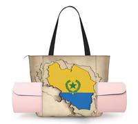 DUWAA Grande borsa da lavoro con stampa mappa della bandiera del Ruanda, con supporto per tappetino da yoga, tasca di grandi dimensioni, borsa per tutti i giorni per yoga e palestra