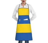 DUWAA Grembiule da cucina con stampa bandiera dell'Ucraina, bavaglino regolabile morbido grembiule da chef con 1 tasca per uomini e donne