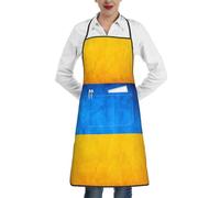 DUWAA Grembiule da cucina con stampa bandiera ucraina, bavaglino regolabile morbido grembiule da chef con 1 tasca per uomini e donne