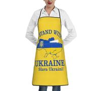 DUWAA Grembiuli da cucina con stampa ucraina, bavaglino regolabile morbido grembiule da chef con 1 tasca per uomini e donne