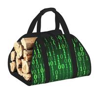 DUWAA Hacker Era - Cestini in legno con manico, grande, per caminetto, resistenti all'usura, borse da picnic