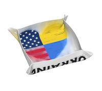 DUWAA I Stand Withukraine - Vassoio porta gioielli in pelle stampata, per uomini e donne, portatile, da viaggio, per riporre oggetti da scrivania