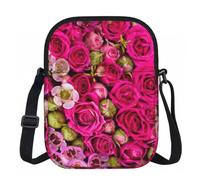 DUWAA La borsa a tracolla di Oxford della stampa delle rose germoglia, borsa regolabile resistente all'acqua per l'uso quotidiano di viaggio delle donne