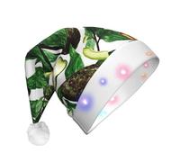 DUWAA La stampa degli avocado ha condotto il cappello di Babbo Natale della peluche, cappelli divertenti di Natale per gli adulti accessori del partito di Capodanno di Natale