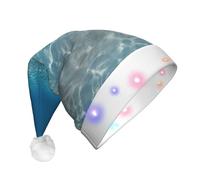 DUWAA La stampa tranquilla dell'acqua accende il cappello di Natale, bagliore ha illuminato il cappuccio di Babbo Natale con la luce di striscia principale variopinta per gli adulti